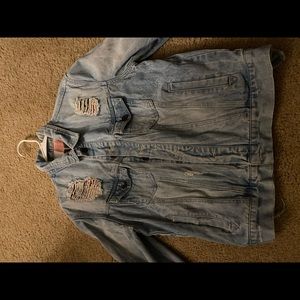 Distressed jean jacket
